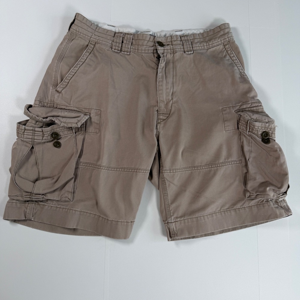 Polo Ralph Lauren Cargo Shorts Men 34 Tan Classic Chino Twill Multi Pocket Khaki